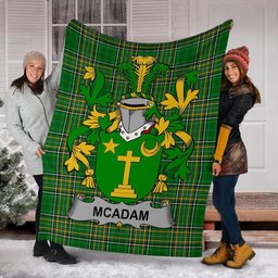 Scottish McAdam Coat of Arms Family Crest Ireland Blanket Irish National Tartan Irish County Blanket