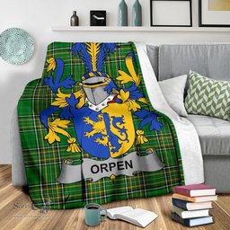 Scottish Orpen Coat of Arms Family Crest Ireland Blanket Irish National Tartan Irish County Blanket