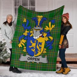 Scottish Orpen Coat of Arms Family Crest Ireland Blanket Irish National Tartan Irish County Blanket