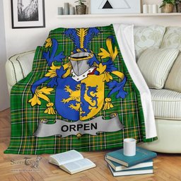 Scottish Orpen Coat of Arms Family Crest Ireland Blanket Irish National Tartan Irish County Blanket