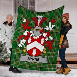 Scottish Byrne or O'Byrne Coat of Arms Family Crest Ireland Blanket Irish National Tartan Irish County Blanket