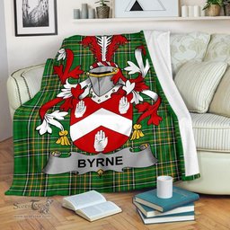 Scottish Byrne or O'Byrne Coat of Arms Family Crest Ireland Blanket Irish National Tartan Irish County Blanket