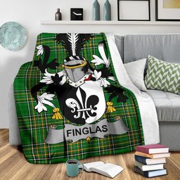 Scottish Finglas Coat of Arms Family Crest Ireland Blanket Irish National Tartan Irish County Blanket