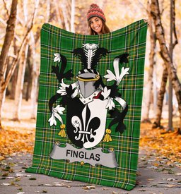 Scottish Finglas Coat of Arms Family Crest Ireland Blanket Irish National Tartan Irish County Blanket