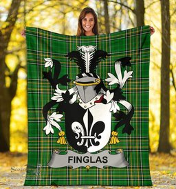 Scottish Finglas Coat of Arms Family Crest Ireland Blanket Irish National Tartan Irish County Blanket