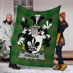 Scottish Finglas Coat of Arms Family Crest Ireland Blanket Irish National Tartan Irish County Blanket