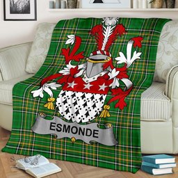 Scottish Esmonde Coat of Arms Family Crest Ireland Blanket Irish National Tartan Irish County Blanket