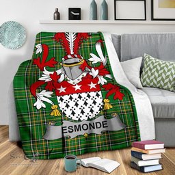 Scottish Esmonde Coat of Arms Family Crest Ireland Blanket Irish National Tartan Irish County Blanket