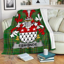 Scottish Esmonde Coat of Arms Family Crest Ireland Blanket Irish National Tartan Irish County Blanket