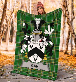 Scottish Gar or Garr Coat of Arms Family Crest Ireland Blanket Irish National Tartan Irish County Blanket