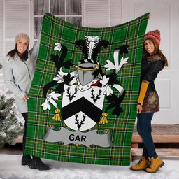 Scottish Gar or Garr Coat of Arms Family Crest Ireland Blanket Irish National Tartan Irish County Blanket