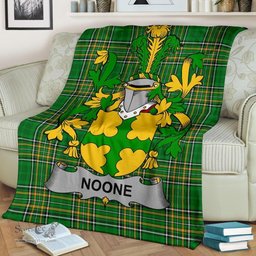 Scottish Noone or O'Noone Coat of Arms Family Crest Ireland Blanket Irish National Tartan Irish County Blanket