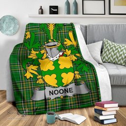 Scottish Noone or O'Noone Coat of Arms Family Crest Ireland Blanket Irish National Tartan Irish County Blanket