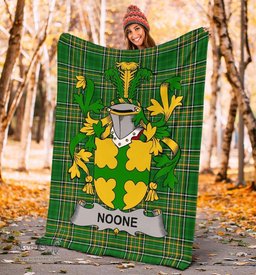 Scottish Noone or O'Noone Coat of Arms Family Crest Ireland Blanket Irish National Tartan Irish County Blanket