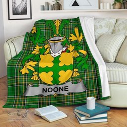 Scottish Noone or O'Noone Coat of Arms Family Crest Ireland Blanket Irish National Tartan Irish County Blanket