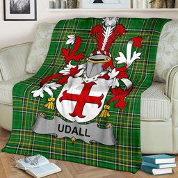 Scottish Udall Coat of Arms Family Crest Ireland Blanket Irish National Tartan Irish County Blanket