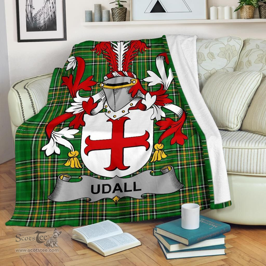 Scottish Udall Coat of Arms Family Crest Ireland Blanket Irish National Tartan Irish County Blanket