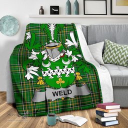 Scottish Weld Coat of Arms Family Crest Ireland Blanket Irish National Tartan Irish County Blanket