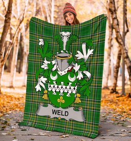 Scottish Weld Coat of Arms Family Crest Ireland Blanket Irish National Tartan Irish County Blanket