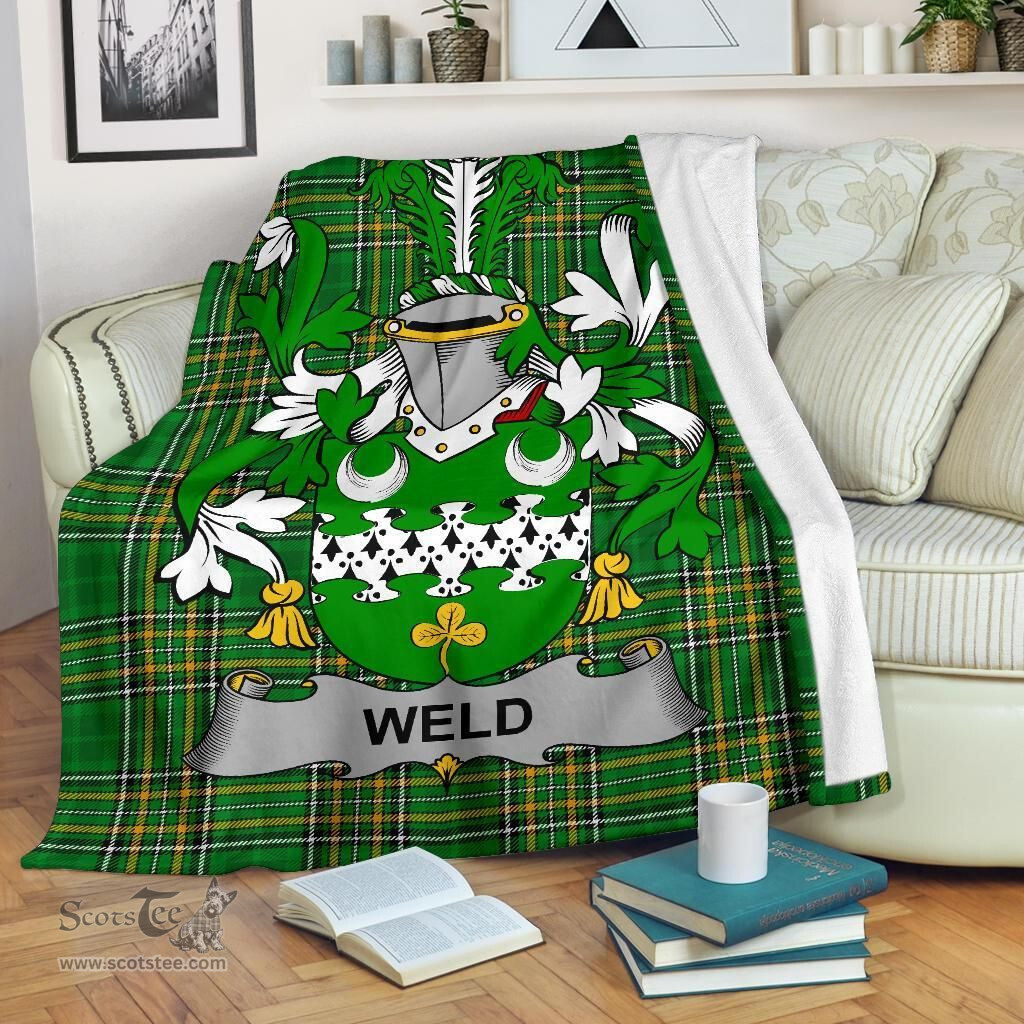 Scottish Weld Coat of Arms Family Crest Ireland Blanket Irish National Tartan Irish County Blanket