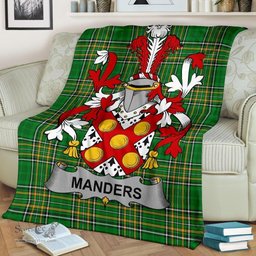 Scottish Manders Coat of Arms Family Crest Ireland Blanket Irish National Tartan Irish County Blanket