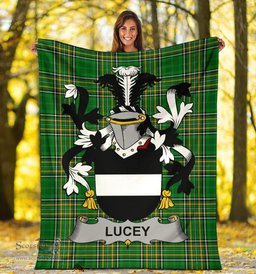 Scottish Lucey or O'Lucy Coat of Arms Family Crest Ireland Blanket Irish National Tartan Irish County Blanket