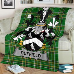 Scottish Duffield Coat of Arms Family Crest Ireland Blanket Irish National Tartan Irish County Blanket