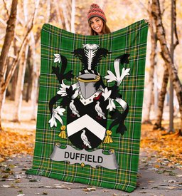Scottish Duffield Coat of Arms Family Crest Ireland Blanket Irish National Tartan Irish County Blanket
