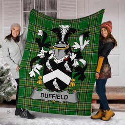 Scottish Duffield Coat of Arms Family Crest Ireland Blanket Irish National Tartan Irish County Blanket