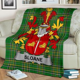 Scottish Sloane Coat of Arms Family Crest Ireland Blanket Irish National Tartan Irish County Blanket