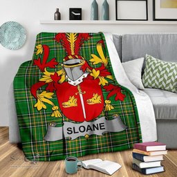 Scottish Sloane Coat of Arms Family Crest Ireland Blanket Irish National Tartan Irish County Blanket