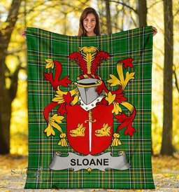 Scottish Sloane Coat of Arms Family Crest Ireland Blanket Irish National Tartan Irish County Blanket