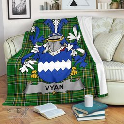 Scottish Vyan Coat of Arms Family Crest Ireland Blanket Irish National Tartan Irish County Blanket