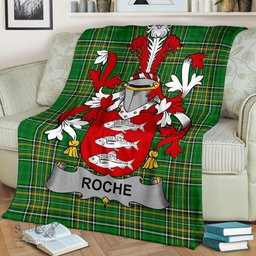 Scottish Roche Coat of Arms Family Crest Ireland Blanket Irish National Tartan Irish County Blanket