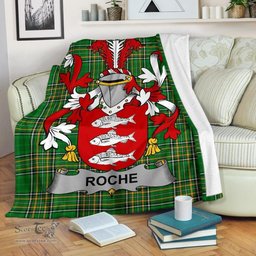 Scottish Roche Coat of Arms Family Crest Ireland Blanket Irish National Tartan Irish County Blanket
