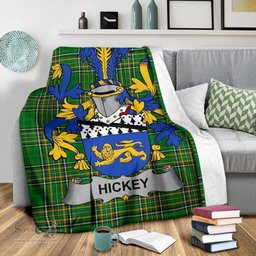Scottish Hickey or O'Hickey Coat of Arms Family Crest Ireland Blanket Irish National Tartan Irish County Blanket