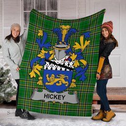Scottish Hickey or O'Hickey Coat of Arms Family Crest Ireland Blanket Irish National Tartan Irish County Blanket
