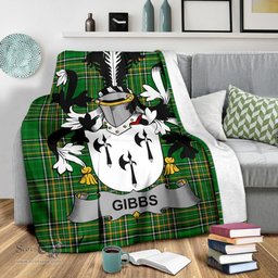 Scottish Gibbs Coat of Arms Family Crest Ireland Blanket Irish National Tartan Irish County Blanket