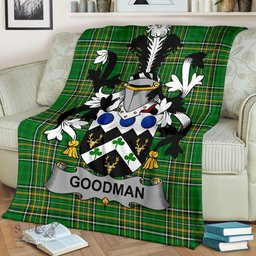 Scottish Goodman Coat of Arms Family Crest Ireland Blanket Irish National Tartan Irish County Blanket