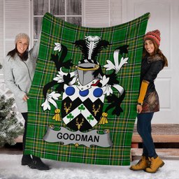 Scottish Goodman Coat of Arms Family Crest Ireland Blanket Irish National Tartan Irish County Blanket