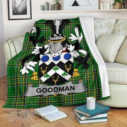 Scottish Goodman Coat of Arms Family Crest Ireland Blanket Irish National Tartan Irish County Blanket