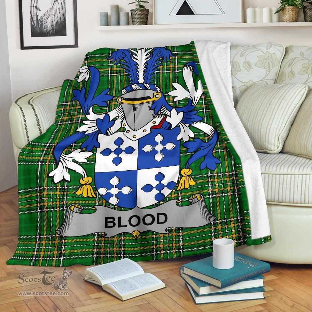 Scottish Blood Coat of Arms Family Crest Ireland Blanket Irish National Tartan Irish County Blanket
