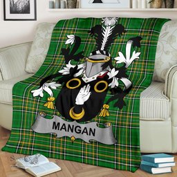 Scottish Mangan or O'Mangan Coat of Arms Family Crest Ireland Blanket Irish National Tartan Irish County Blanket