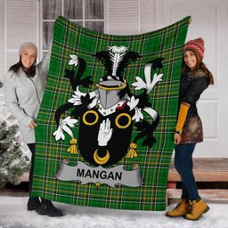 Scottish Mangan or O'Mangan Coat of Arms Family Crest Ireland Blanket Irish National Tartan Irish County Blanket