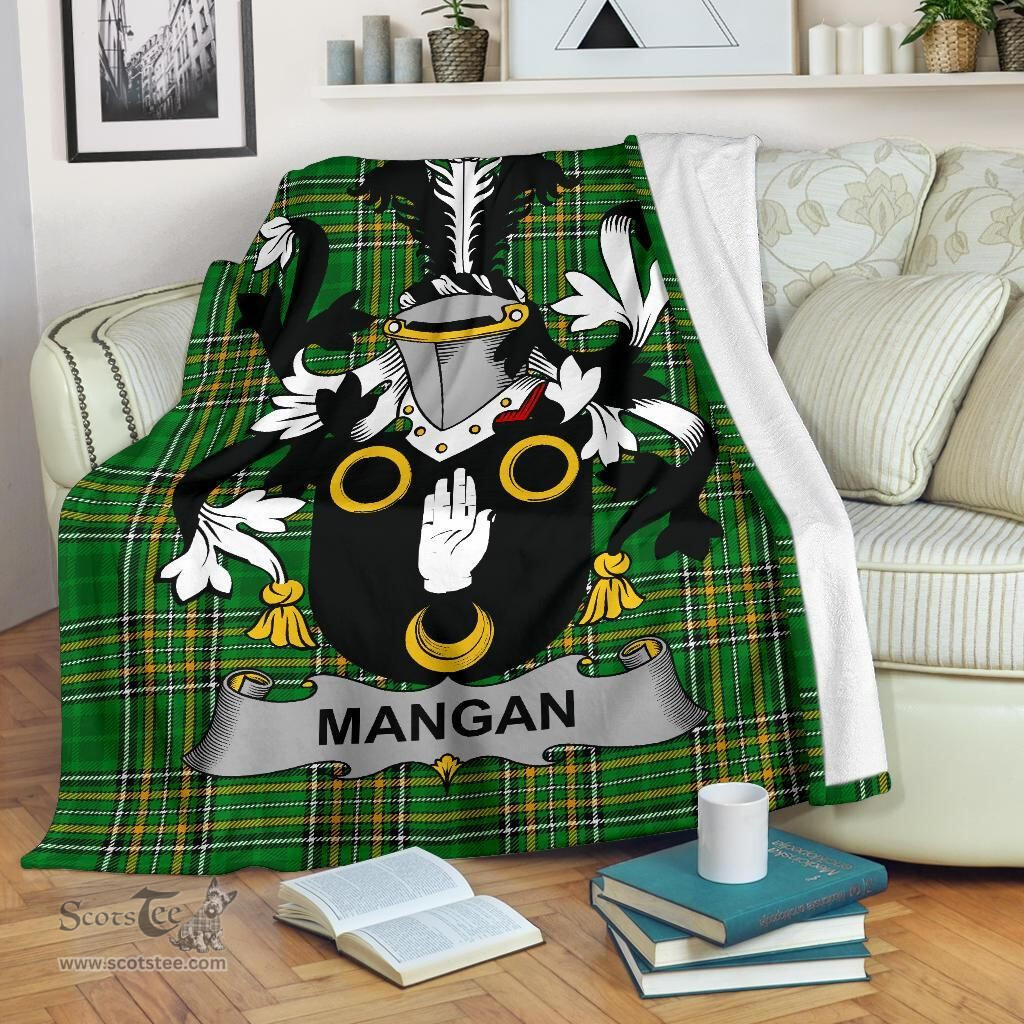 Scottish Mangan or O'Mangan Coat of Arms Family Crest Ireland Blanket Irish National Tartan Irish County Blanket