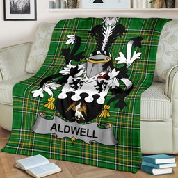 Scottish Aldwell Coat of Arms Family Crest Ireland Blanket Irish National Tartan Irish County Blanket