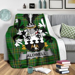 Scottish Aldwell Coat of Arms Family Crest Ireland Blanket Irish National Tartan Irish County Blanket