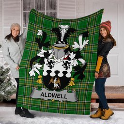 Scottish Aldwell Coat of Arms Family Crest Ireland Blanket Irish National Tartan Irish County Blanket
