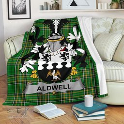 Scottish Aldwell Coat of Arms Family Crest Ireland Blanket Irish National Tartan Irish County Blanket