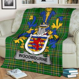Scottish Woodbourne Coat of Arms Family Crest Ireland Blanket Irish National Tartan Irish County Blanket